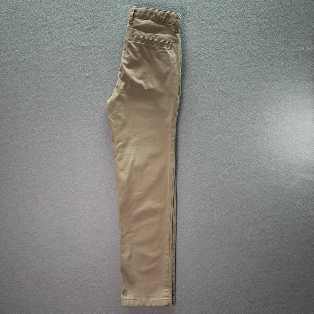 Old Navy Boys Straight Fit Chino Uniform Pants Beige Cotton Stretch Pockets